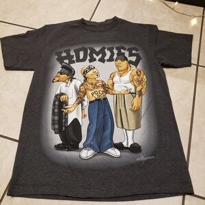 DGA HOMIES..Gray Graphic Tee - Homies Design